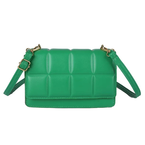 Women Chocolate Square PU Leather Flap Shoulder Bags Flap Handbags (Green) | Walmart (US)
