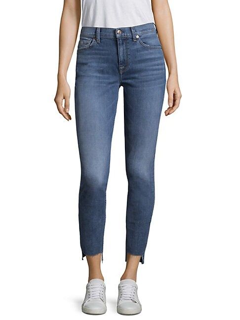 High-Waist Stepped Hem Skinny Jeans | Saks Fifth Avenue OFF 5TH (Pmt risk)