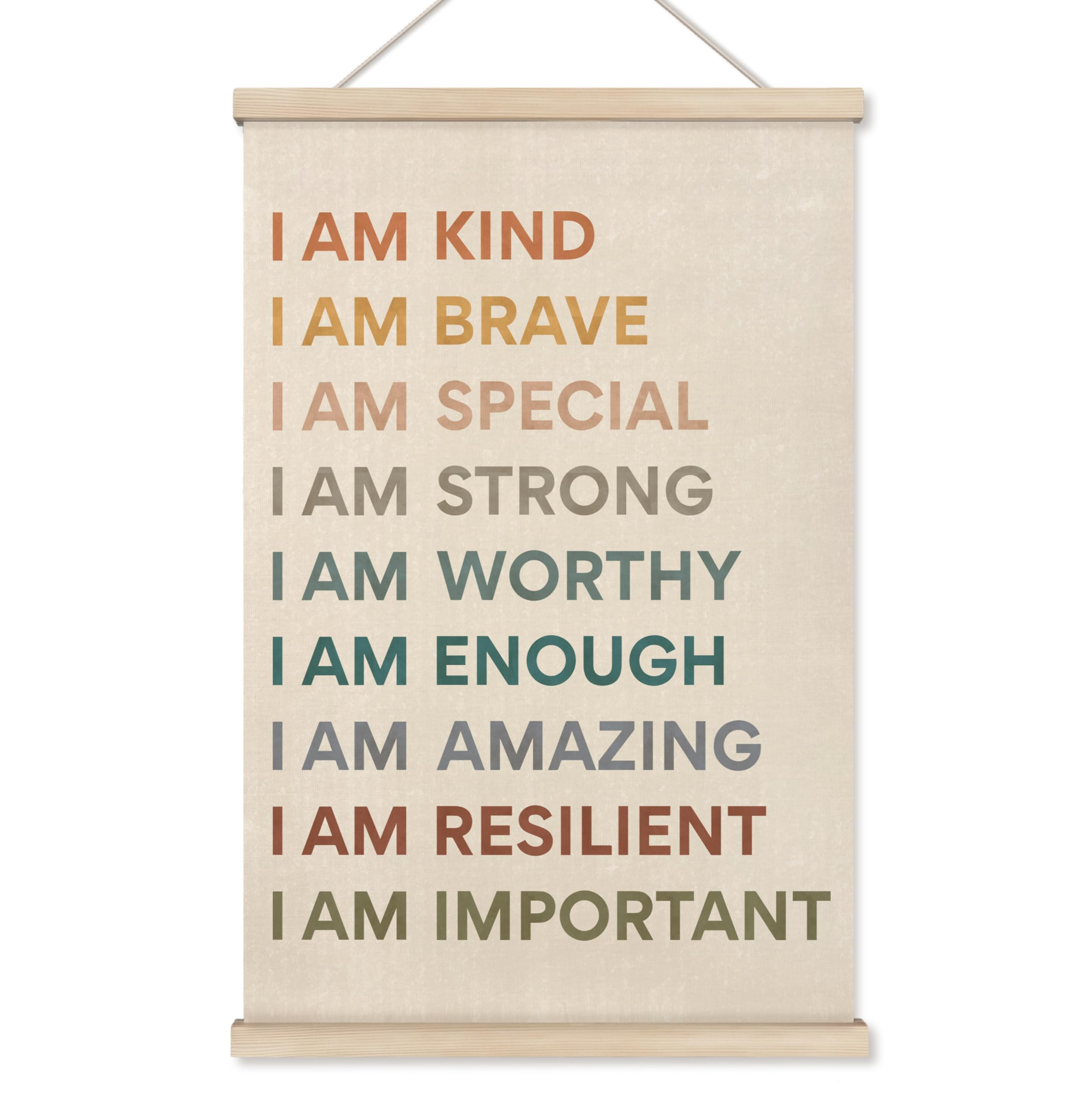 HRQKO Boho Inspirational I am Kind Poster Hanger Frame, Kids Room Decor, Boho Nursery Wall Art wi... | Amazon (US)