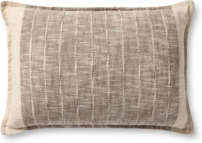 Loloi II Collection PLL0183 Brown/Ivory 16'' x 26'' Cover w/Down Pillow | Amazon (US)