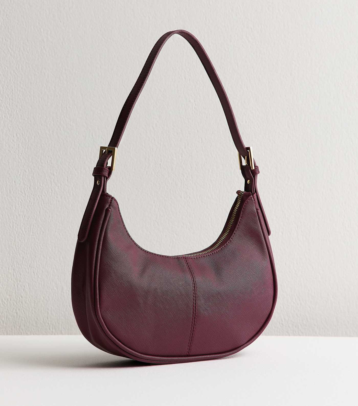 Burgundy Faux Leather Shoulder Bag | New Look | New Look (UK)