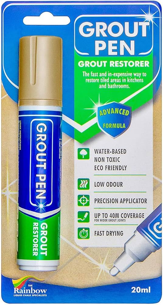 Grout Pen Beige Tile Paint Marker: Waterproof Grout Paint, Tile Grout Colorant and Sealer Pen - B... | Amazon (US)