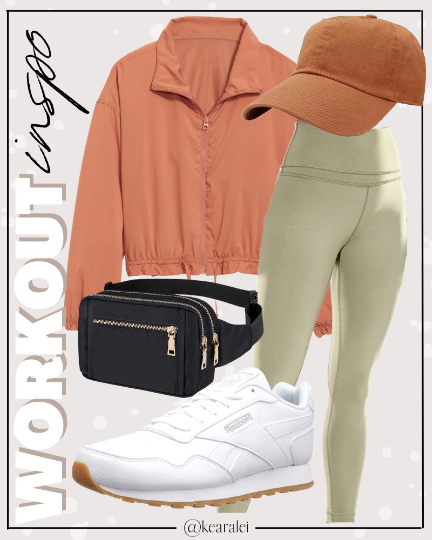 Athleisure Amazon fashion Workout clothes exercise outfits sage green leggings long sleeve zip rust brown top Reebok gum sole sneakers shoes rust baseball hat black Fanny pack crossbody bag purse crz yoga lululemon looks for less colorfulkoala align dupe free people free people movement Amazon old navy Walmart athleisure outfits outfit ideas || #workout #exercise #outfits #nike #lululemon #athleisure #leggings
.
.
Quarter zip half zip jacket, wind breaker, running, low impact high impact, fitness weight training, gym outfits, Fitness Wear, Activewear, exercise outfit, workout leggings, sports bra, Lulu lemon, free people motion active
.
Amazon fashion, teacher outfits, business casual, casual outfits, neutrals, street style, Travel, skinny Jeans, Puffer Jackets, Sweaters, cardigans Fleece Pullovers, hoodies, button-downs, Oversized Sweatshirts, Jeans, High Waisted Leggings, dresses, joggers, fall Fashion, winter fashion, leather jacket, Sherpa jackets, shacket, Plaid Shirt Jackets, lounge set, Mom jeans, shorts, sunglasses, Airport outfits, biker shorts,  plus size fashion, Stanley cup tumbler, boots booties tall over the knee, ankle boots, Chelsea boots, combat boots, pointed toe, chunky sole, sneakers, slip on shoes, Nike, adidas, vans, dr. marten’s, ugg slippers, golden goose, sandals, loafers, Birkenstocks, 

Target, Abercrombie and fitch, Amazon, Shein, Nordstrom, H&M, forever 21, forever21, Walmart, asos, Nordstrom rack, Nike, adidas, Vans, Quay, Tarte, Sephora, lululemon, free people, j crew jcrew factory, old navy

#LTKtravel #LTKfit #LTKFind