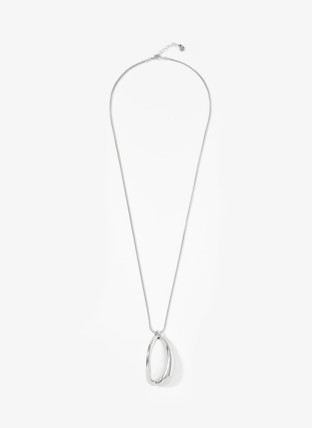 Silver Tone Sculpted Long Pendant | Mint Velvet