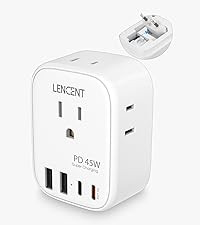 European Travel Plug Adapter, LENCENT International Type-C Foldable Power Plug with 4 Outlets, US... | Amazon (US)