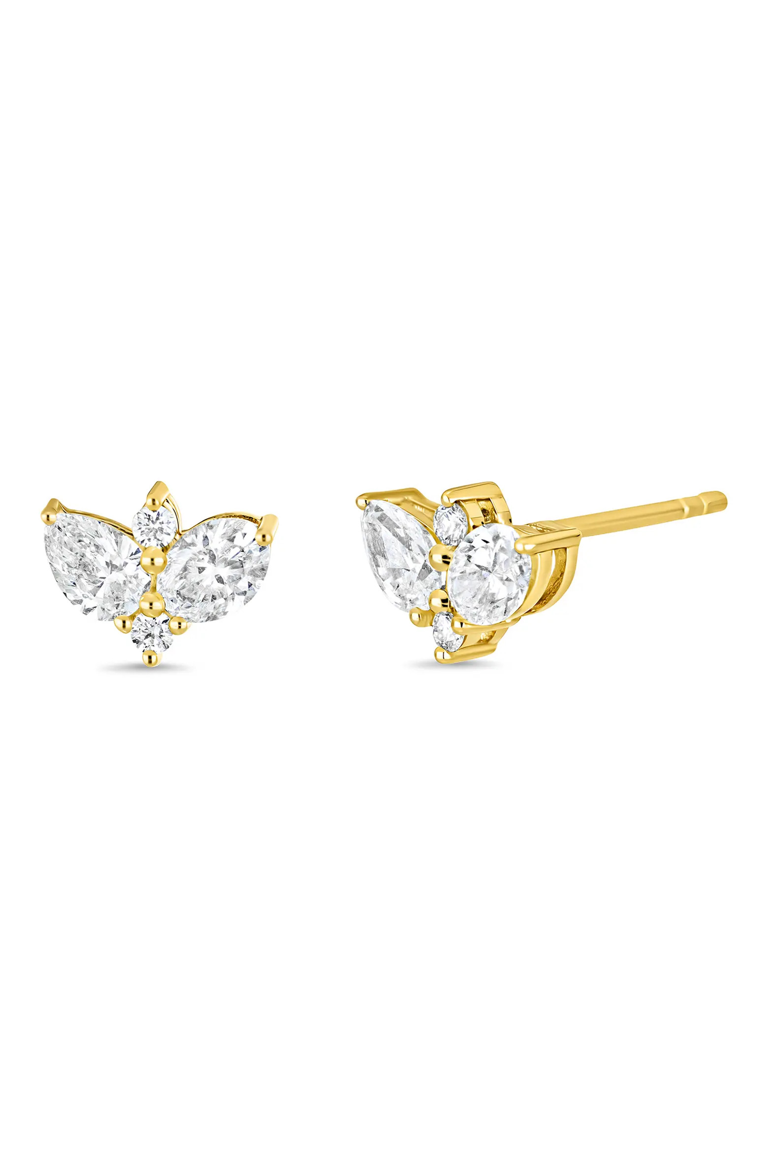 18K Gold Maya Diamond Triple Marquis Stud Earrings (Online Trunk Show) (Women) | Nordstrom | Nordstrom