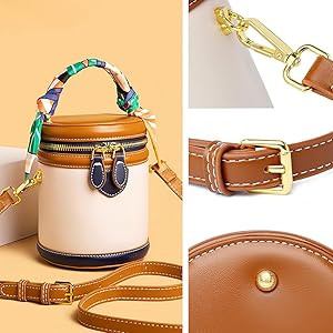 Mini Bucket Crossbody Bags for Women Vegan Leather Small Round Shoulder Round Handle Handbag Purs... | Amazon (US)