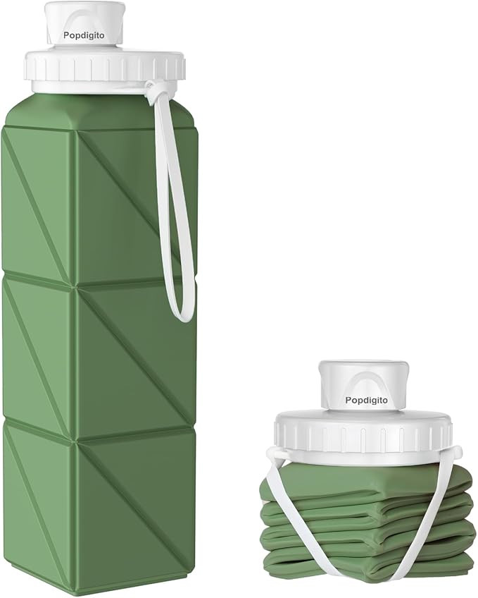 Collapsible Water bottle with Leakproof Lid –Food-Grade BPA-Free Silicone Travel Bottles–Fold... | Amazon (US)