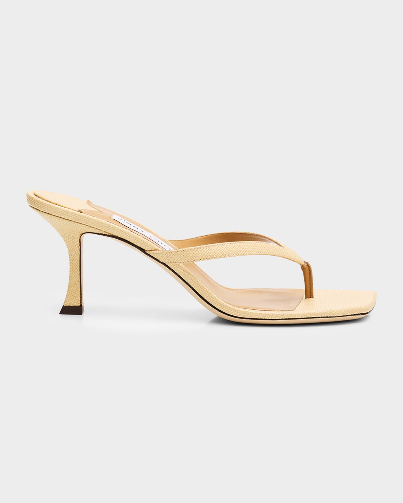 Jimmy Choo 70mm Freja Raffia Sandals | Neiman Marcus