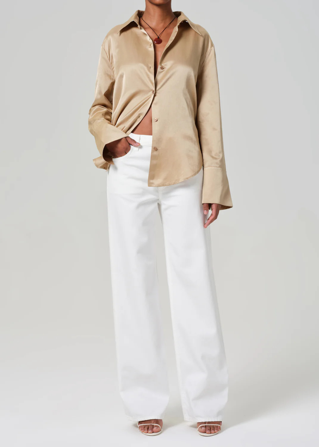 Annina High Rise Wide Leg 33" in Soft White | Citizens of Humanity