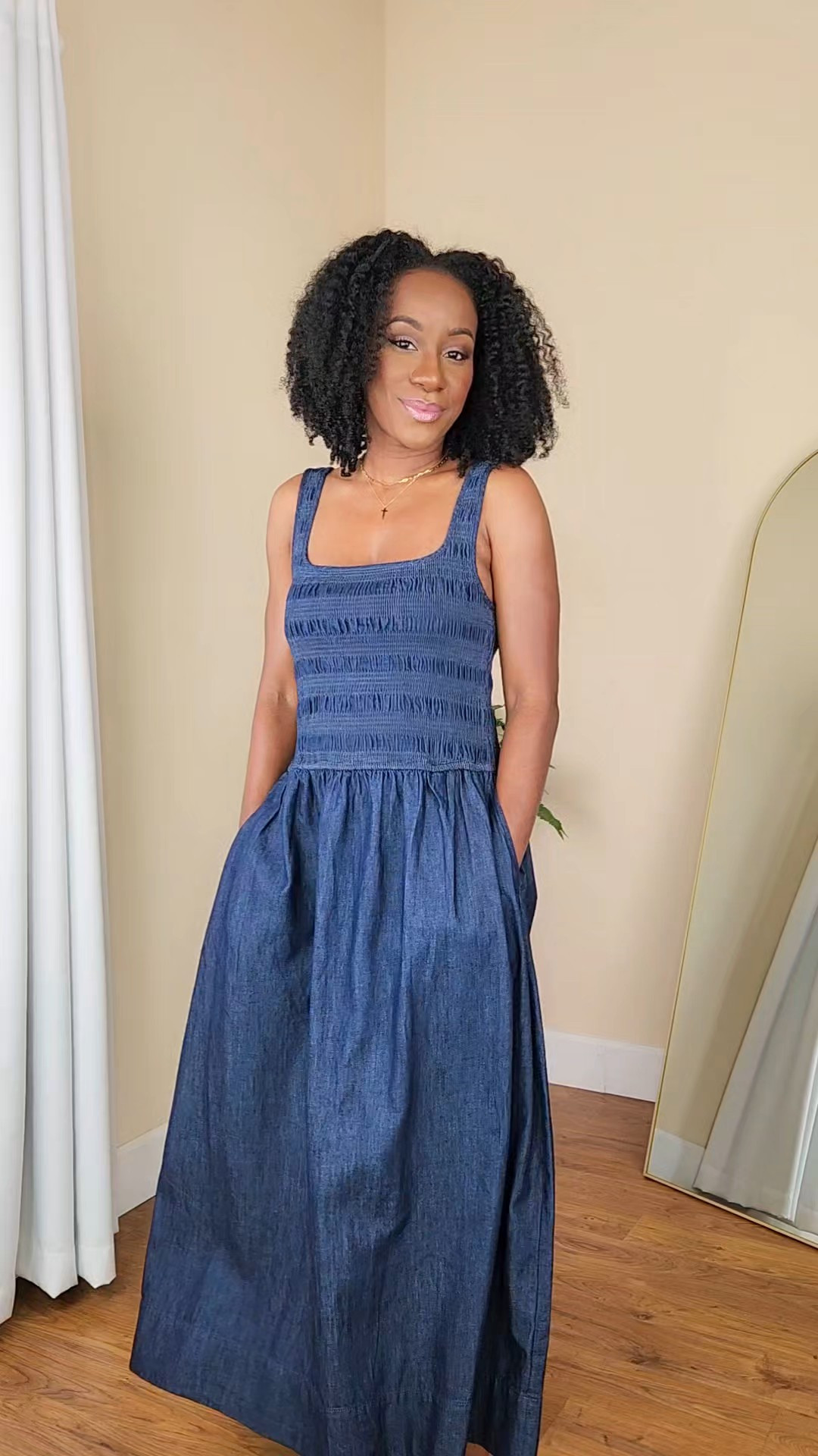 Can't believe this dress is from Walmart. I'm loving the fit of this dress and the quality feels high-end. It's very flattering and very on trend for the dark denim look. I paired it with these super affordable mesh Mary Jane flats for the most elevated casual comfy look. I'm wearing a size XS in the dress and a size 8 in the shoes.#Walmart #WalmartStyle 

#LTKgrwm #LTKSeasonal #LTKootd