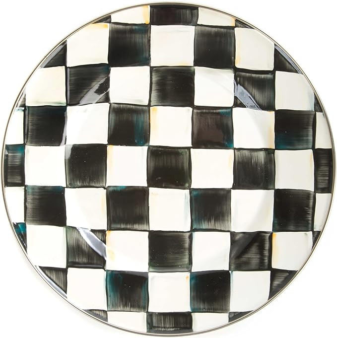 MACKENZIE-CHILDS Enamel Dinner Plate, Decorative Dinnerware Plate, 10 Inches, Black-and-White Cou... | Amazon (US)