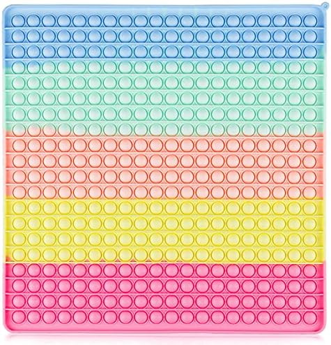 400 Bubbles Giant Fidget Toys for Kids Teens Adults, Big Jumbo 16 inch Macaron Square Sensory Toy... | Amazon (US)