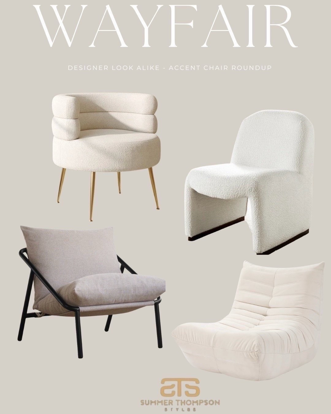 Designer style without the price tag 🤍 Rounded up my favorite accent chair look-alikes from Wayfair that give high-end vibes for less. Which one’s your fave?🤍

Wayfair finds
Accent Chair 
Designer look for less
Wayfair home
Minimalist furniture

Summerthompsonstyles

#LTKU #LTKHome #LTKdayinmylife