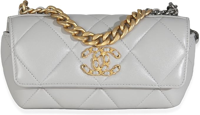 Amazon.com: Chanel, Pre-Loved Grey Quilted Lambskin 19 Sunglasses Case With Chain, Gray : Amazon ... | Amazon (US)
