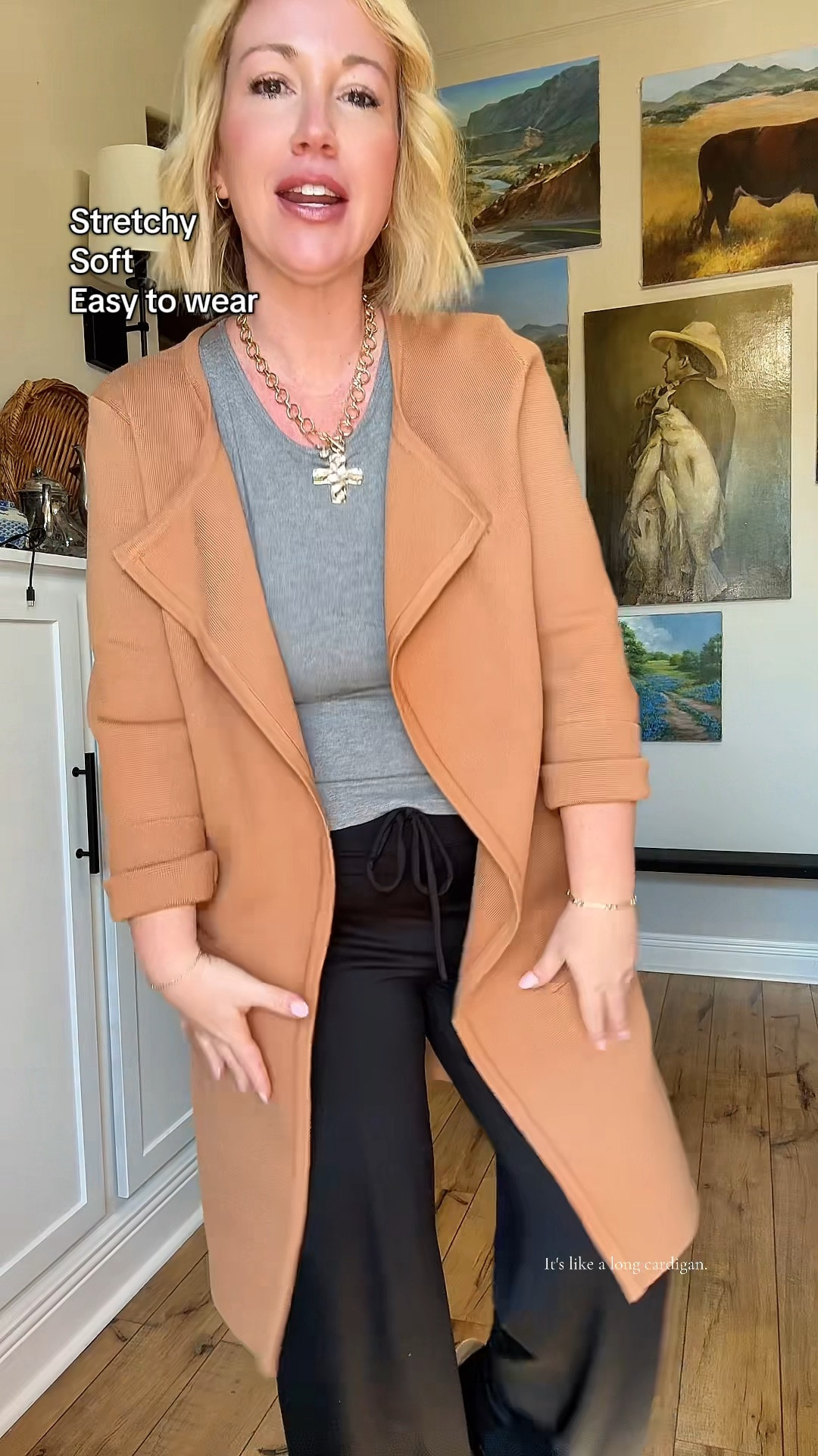 The viral coatigan is back and she is still as soft stretchy and comfortable as ever. This long cardigan is so good for layering and easy to throw on and go. 
#momoutfits #casualstyle #fallfashion 

#LTKPetite #LTKMidsize #LTKOver40