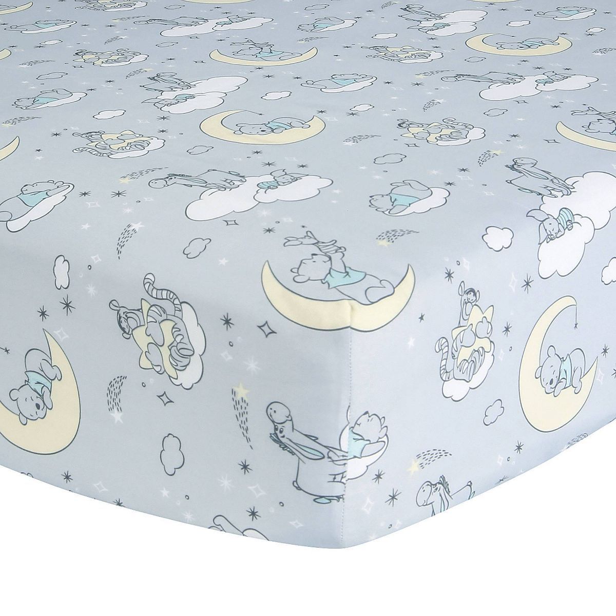 Lambs & Ivy Disney Baby Cozy Friends Winnie The Pooh Fitted Crib Sheet - Gray | Target