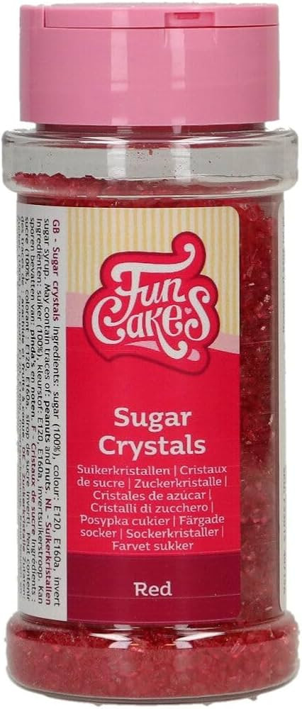 FunCakes Sugar Crystals -Rot-: Tortenstreusel, großartiger Geschmack, perfekt zum Dekorieren von... | Amazon (DE)