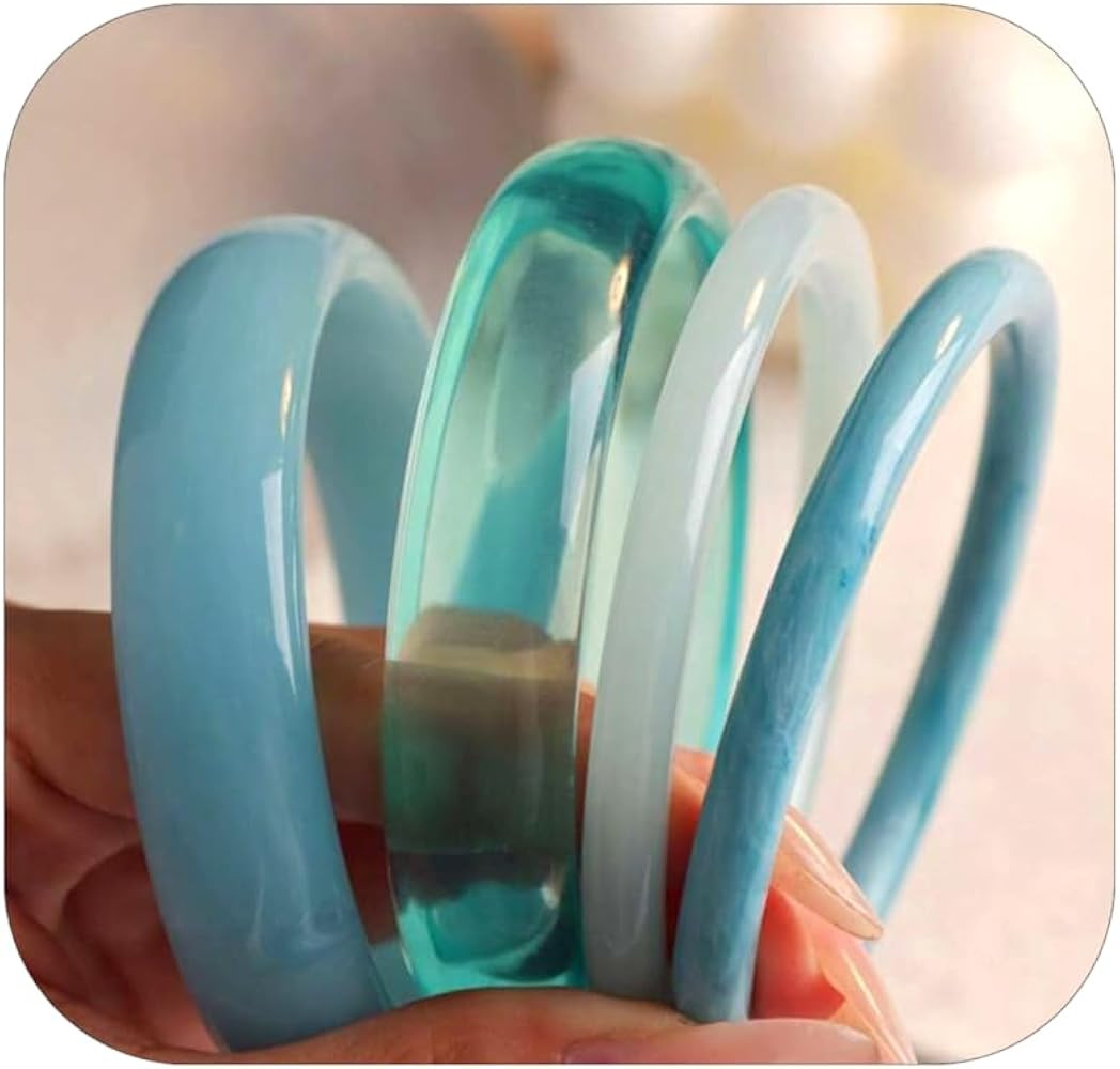ÌF ME Acrylic Bangles Bracelets for Women, Irregular Acrylic Resin Chunky Bracelets Geometric Fa... | Amazon (US)