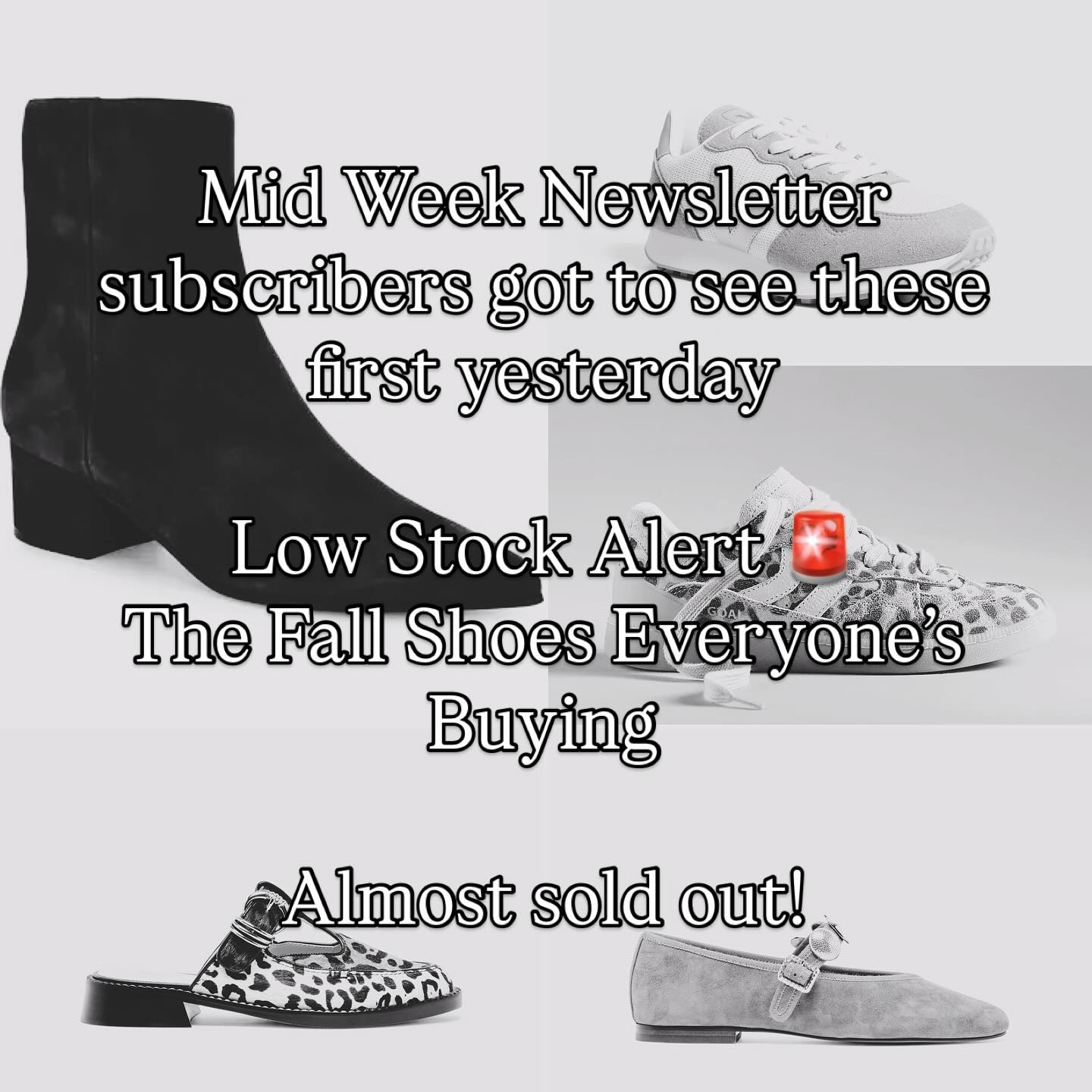 🚨 Low Stock Alert! The 5 most-shopped fall shoes from my community this week are selling fast — from classic suede loafers and cream sneakers to toffee Mary Janes and brown leather booties.
💌 Want to shop first every week? Subscribe to my mini midweek newsletter for exclusive early access to trending items before they sell out.
✨ Scroll through all 3 slides to see what’s still in stock — and shop directly from my ShopMy storefront (link in bio).
 #FallStyle #LowStockAlert #FallShoes #MidweekFinds #ShopMyLook #TallGirlStyle #ClassicStyle #WardrobeStaples #EverydayStyle #FallFashion

#LTKOver40 #LTKTall #LTKShoeCrush