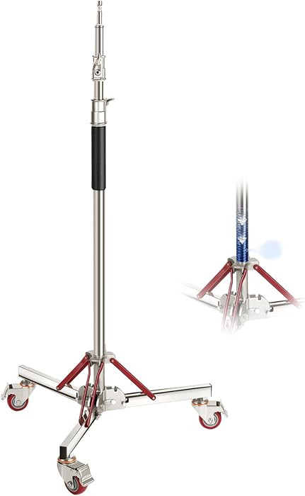 NEEWER 10ft Heavy Duty Air Cushioned Light Stand with Casters, Adjustable Tripod Stand, Stainless... | Amazon (US)