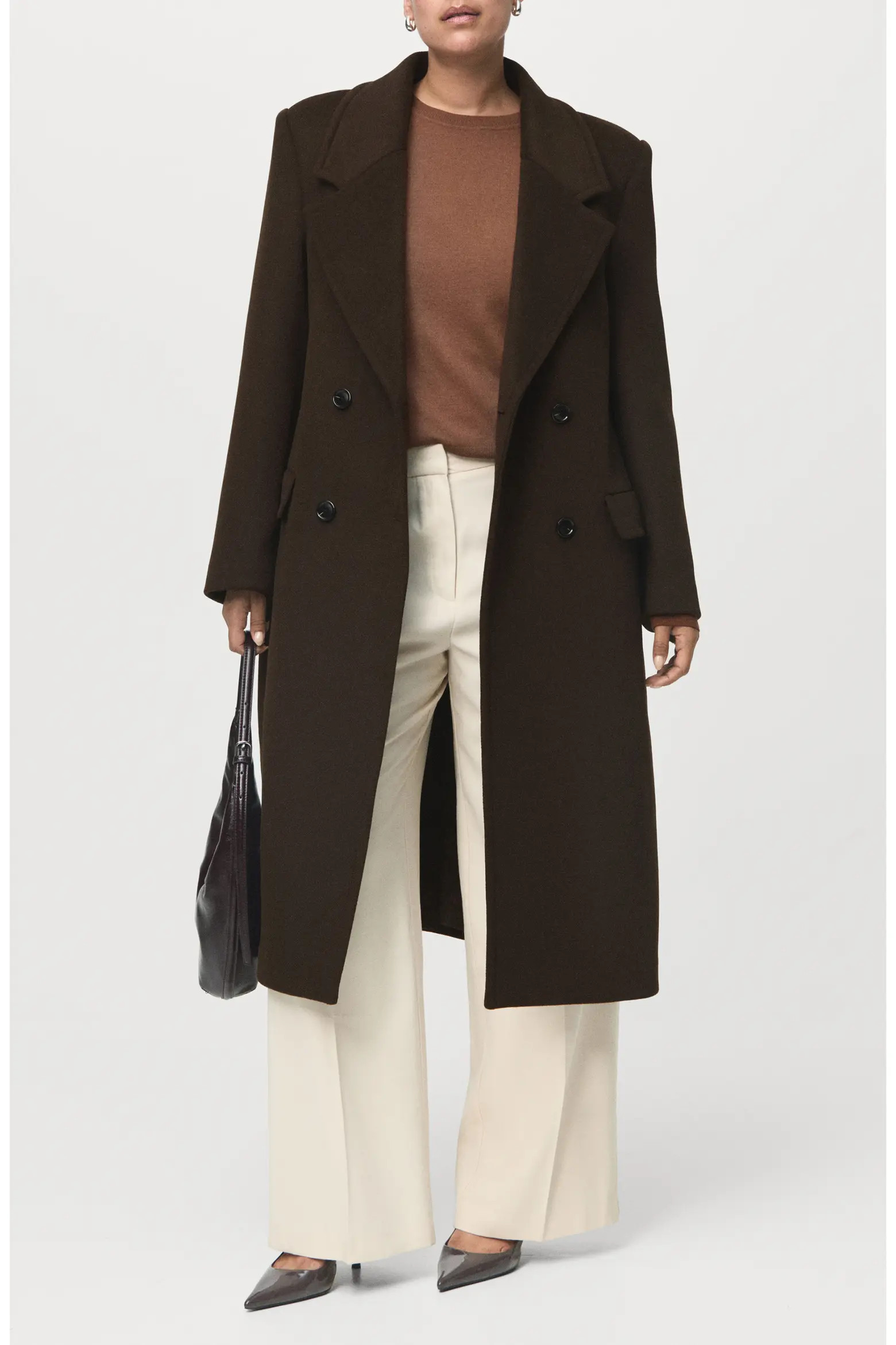 MANGO Double Breasted Coat (Women) | Nordstrom | Nordstrom