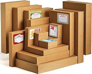 JOYIN 18 pcs Assorted Sizes Shirt Kraft Box with 16 pcs Gift Tag Stickers for Christmas, Holidays... | Amazon (US)