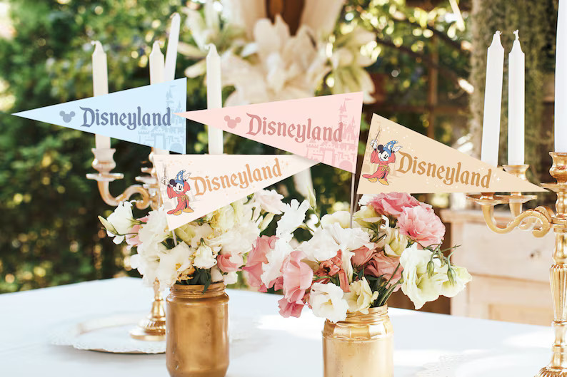 Printable Vintage Mickey Pennants, Disneyland Banners, Mickey Birthday Party Decoration, Disney P... | Etsy (US)