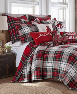 Levtex Spencer Red Plaid Reversible Quilts | Macy's