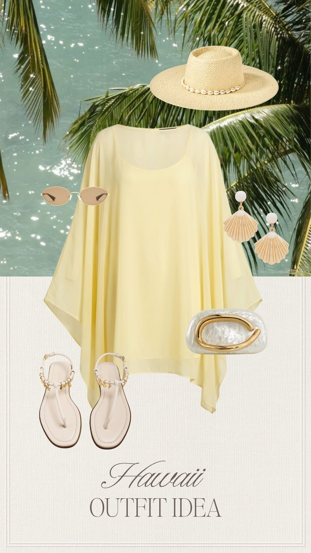 Easy Hawaii outfit idea 🍋 Flowy yellow coverup styled with shell earrings, a straw hat, sunny sandals and soft neutral accessories for beach days and resort exploring.

#hawaiistyle #vacationoutfit #coverupstyle #beachstyle #resortstyle #summerstyle #tropicaloutfit #amazonfinds #ltkfinds #vacationpacking

#LTKootd #LTKTravel