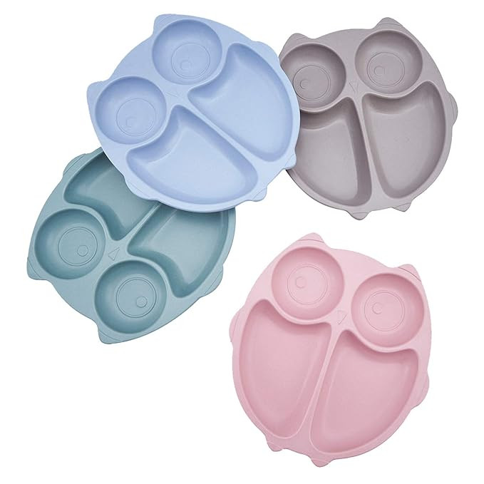 4pcs Bamboo Divided Plates for Baby Feeding，Non Toxic & Safe Toddler Plates, Eco-Friendly Table... | Amazon (US)