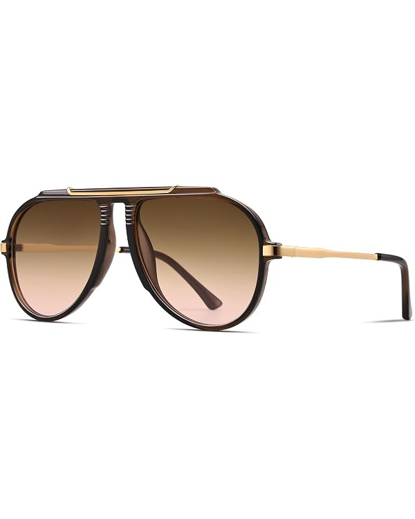 Pro Acme Oversized Aviator Sunglasses for Women Men, 70s Retro Aviators Style with Tangle Free To... | Amazon (US)