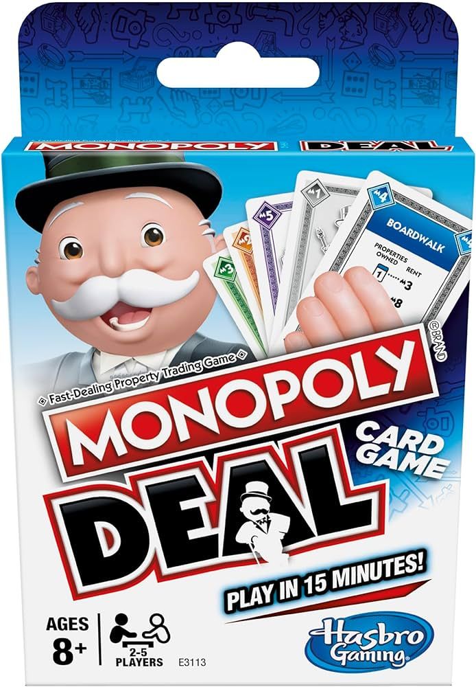 Monopoly Deal Quick-Playing Card Game for Families, Kids Ages 8 and Up and 2-5 Players | Amazon (US)