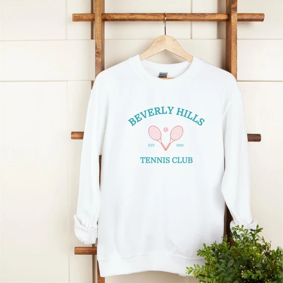 Beverly Hills Tennis Club Sweatshirt | Retro Beverly Hills Crewneck | Vintage Oversized Sweatshir... | Etsy (US)