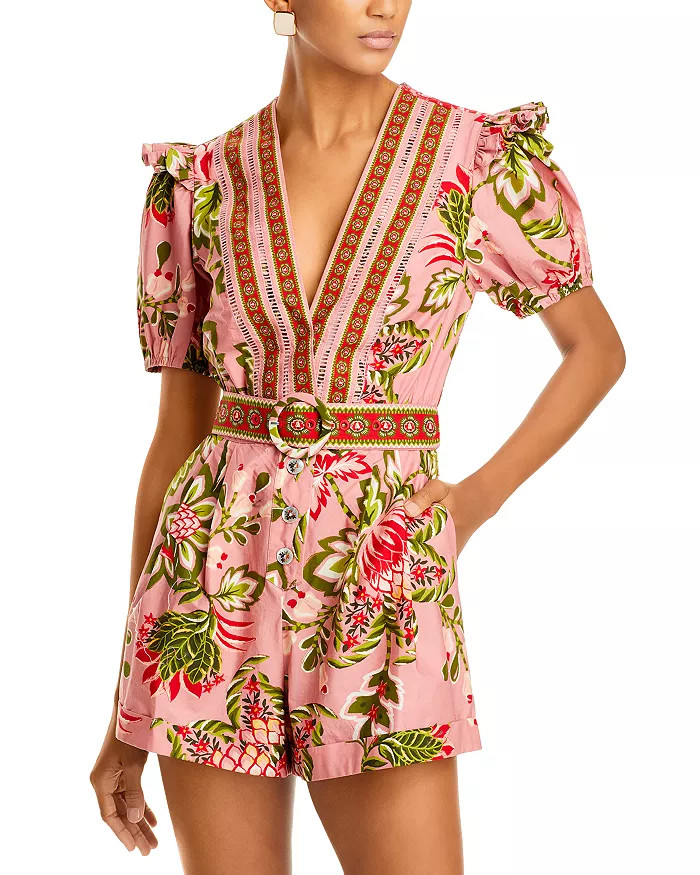Aura Ruffled Puff Sleeve Romper - 100% Exclusive | Bloomingdale's (US)
