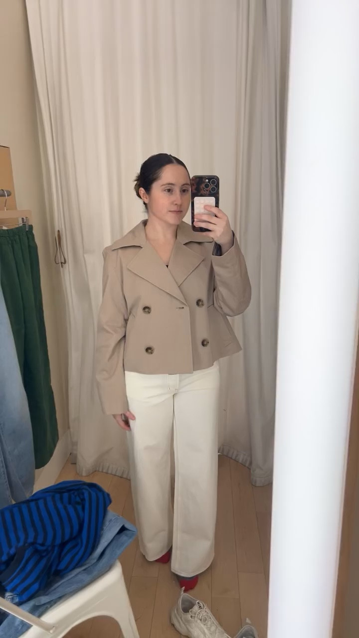 OBSESSED w Madewell’s new spring drop! The cropped trench and white low slung baggy jeans! 15% off in the app! 

#LTKSeasonal #LTKSaleAlert #LTKSpringSale