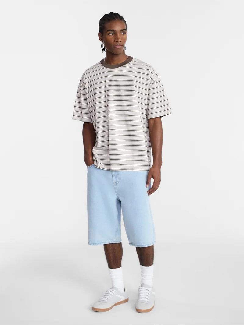 No Boundaries Men's & Big Men's Stripe Pattern Tee Shirt, XS-4XLT - Walmart.com | Walmart (US)