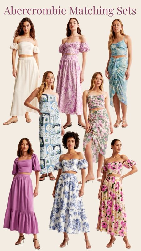 These matching sets from Abercrombie are so popular right now! I love the florals for spring and summer. The tops and skirts can are sold separately, so you can mix and match colors and styles! Some colors also have matching pants available! 
……….
summer trends summer outfit summer look summer vibes summer vacation spring trends spring outfit wedding guest dress wedding guest look spring wedding guest summer wedding guest beach wedding dress beach wedding guest summer wedding outfit puff sleeve top midi skirt maxi skirt matching set abercrombie new arrivals tropical outfit resort look resort wear bridal outfit bachelorette look bachelorette outfit festival outfit graduation outfit graduation dress casual set skirt set vacation look vacation outfit mother’s day dress mother’s day outfit 

#LTKfindsunder100 #LTKstyletip #LTKFestival