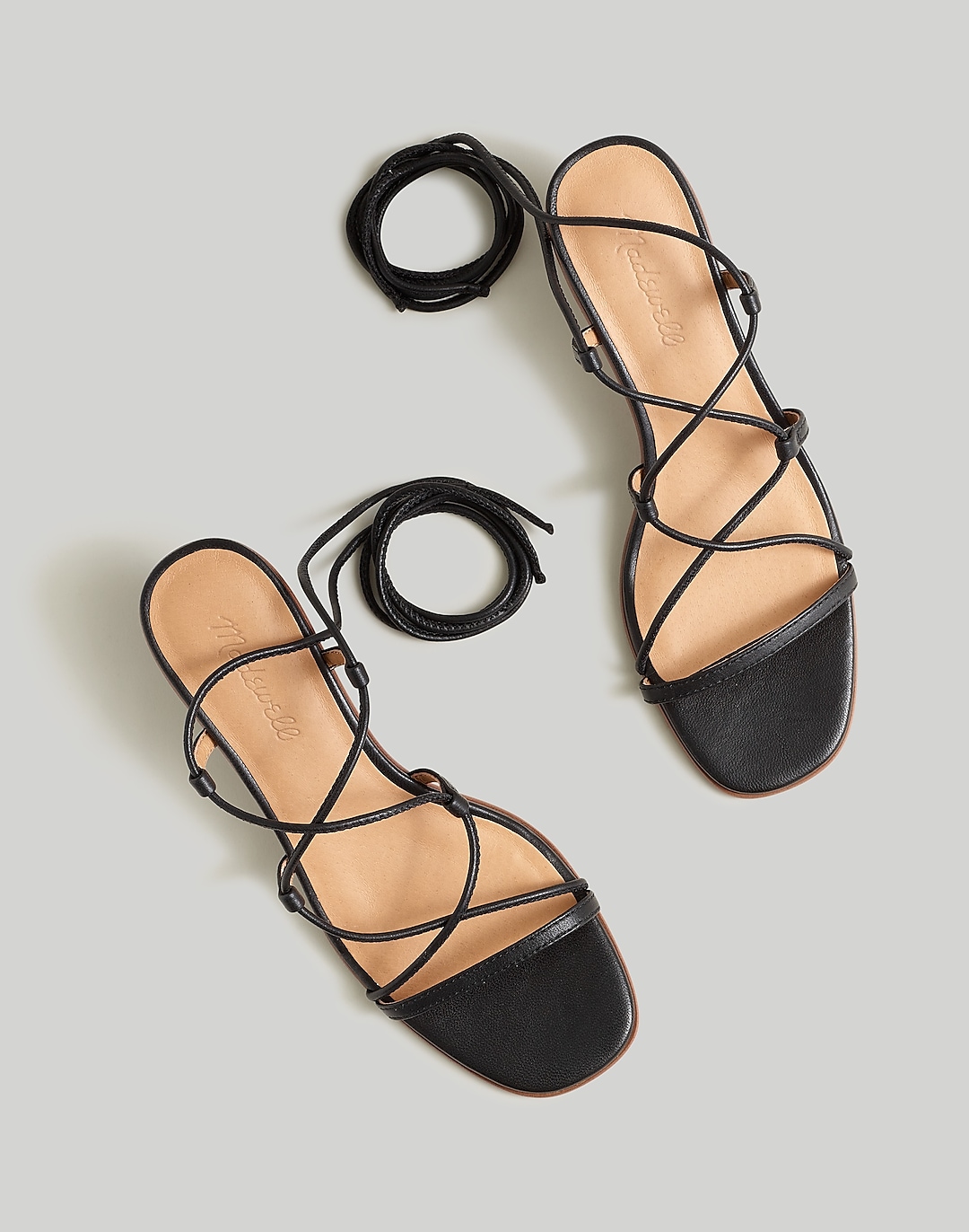 The Jeanine Lace-Up Sandal in Metallic Leather | Madewell