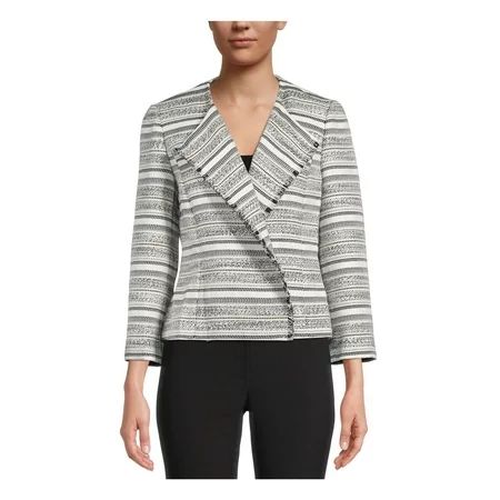 KASPER Womens Black Striped Blazer Jacket Petites PM | Walmart (US)