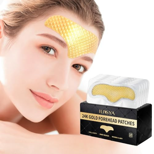 ROUSE 24K Gold Forehead Anti-Wrinkle Patch-15 PCS, Collagen Forehead Lines Mask Forehead Frown Wrinkles Pads T-Zone Patches Smooth Forehead Strips Moisturizing | Amazon (US)