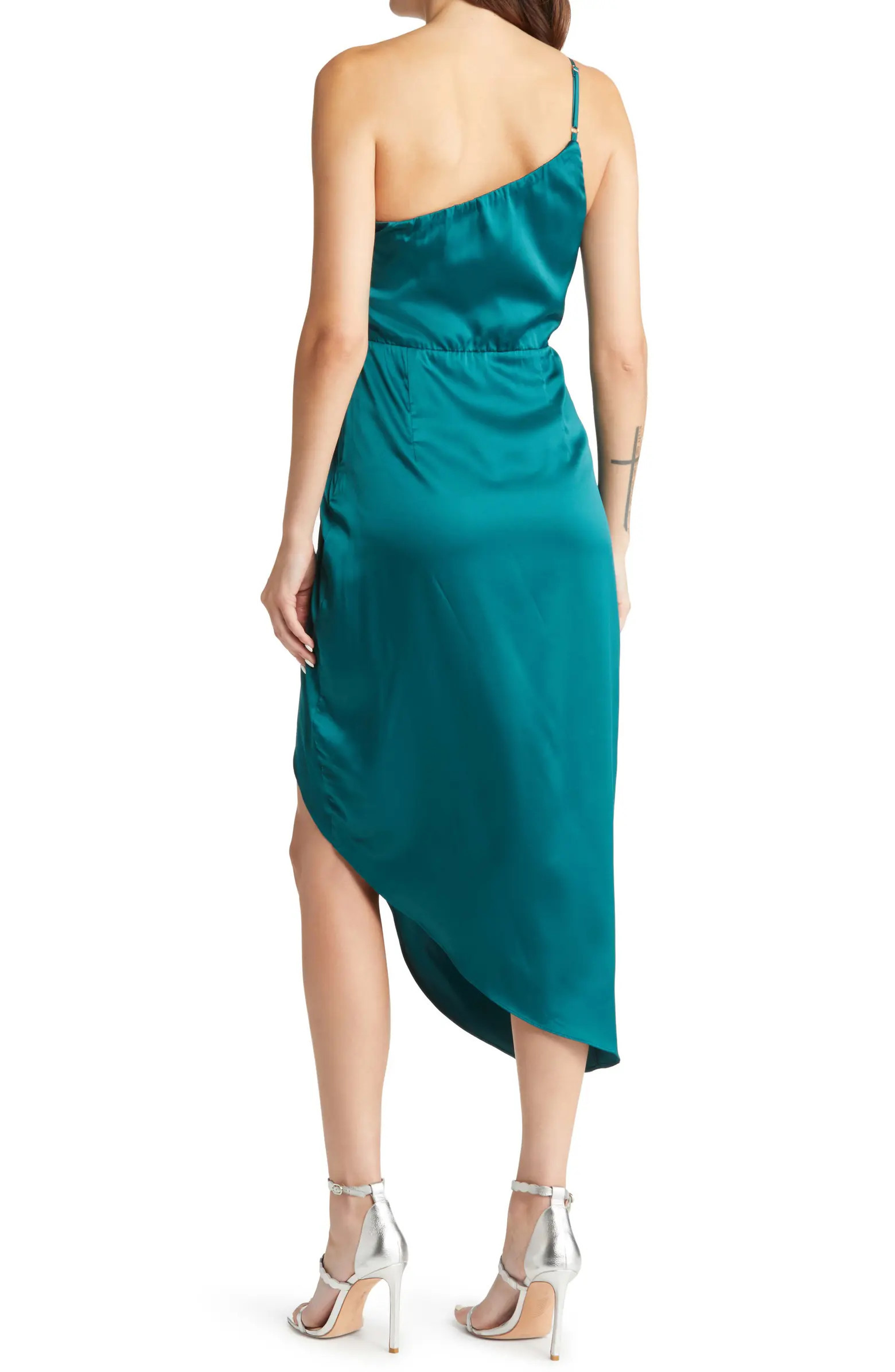 Law of Attraction On-Shoulder Satin Cocktail Dress | Nordstrom