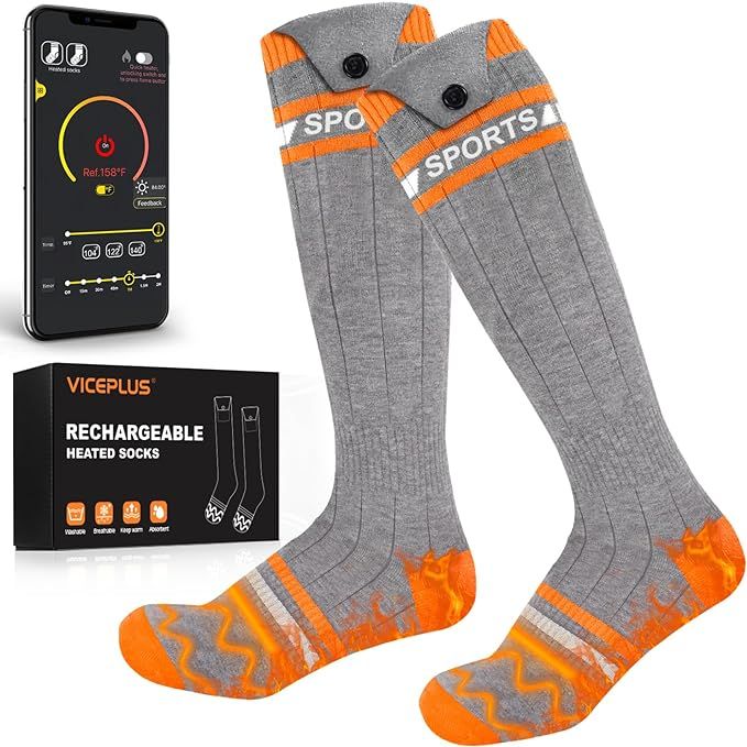 Heated Socks for Men Women Electric Socks for Men Rechargeable 5000mAh*2 Battery Heated Ski Socks... | Amazon (US)