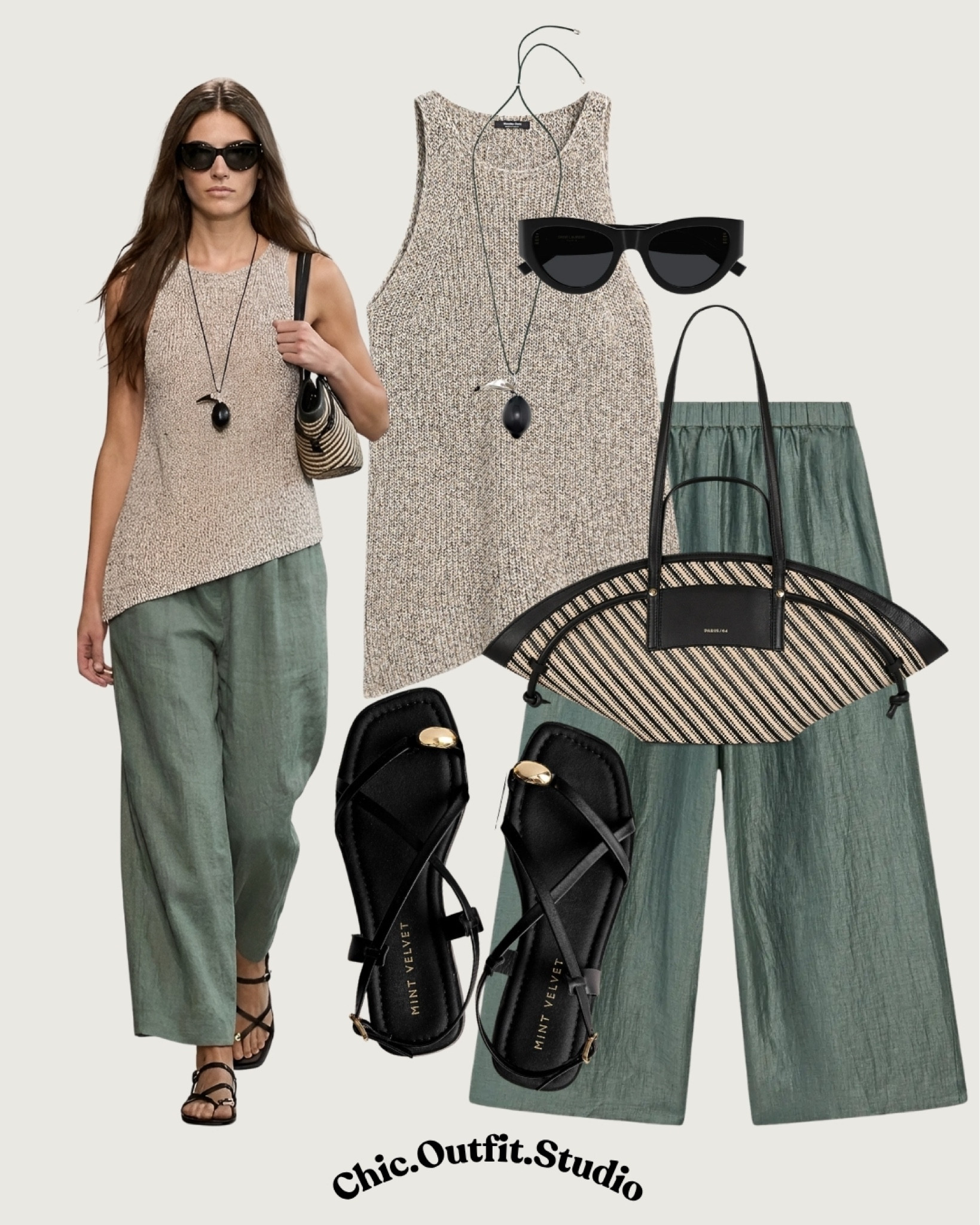 💫 Beige Knit Tank & Sage Green Linen Trousers | Relaxed Minimal Spring Summer Outfit
💫 A soft beige textured knit tank paired with flowy sage green linen trousers creates an effortlessly elegant spring-summer outfit with a relaxed coastal feel. Styled with black leather sandals, woven accessories, and natural textures, this look is perfect for vacation mornings, summer lunches, resort wear, sightseeing, or elevated everyday dressing during warm weather. The lightweight linen fabric and earthy neutral tones make this outfit breathable, timeless, and easy to wear all season long.
💫Tags: sage green trousers outfit, beige knit top outfit, linen trousers women, coastal chic outfit, relaxed summer style, elegant vacation outfit, woven bag outfit women, minimalist spring summer fashion, neutral outfit women, effortless chic look, resort wear women, European summer outfit, breathable linen outfit, casual elegant style, earthy tones outfit


#LTKsummer #LTKdatenight #LTKshoes