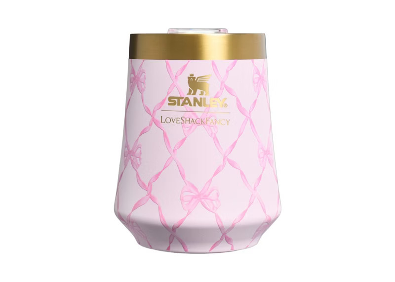 Stanley 1913 x LoveShackFancy Holiday Reserve Wine 11oz Tumbler in Baby Bow Pink Peppermint | StockX