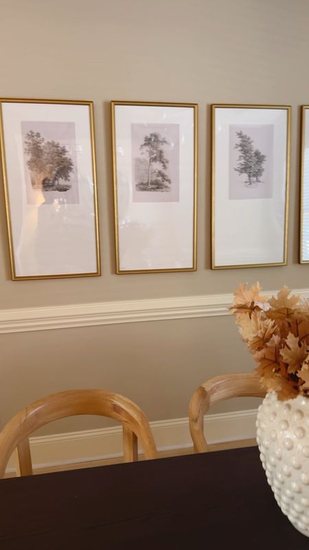 Our dining room frames. We got the matting done at Michael’s (they don’t come matted). They are a thin plexi (not glass) so they are very light. 

Including a few other dining room sources here too. The faux stems are from Hobby Lobby and the large white vase was a Homegoods score.

#LTKfindsunder50 #LTKhome