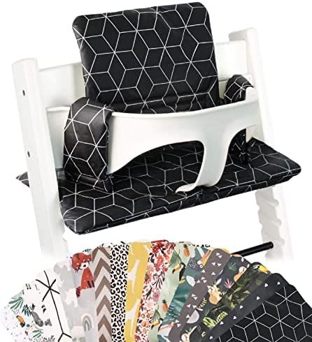 Ukje | Cushion fit for Stokke Tripp Trapp | Black Geometric Cushion for Tripp Trapp High Chair l ... | Amazon (US)