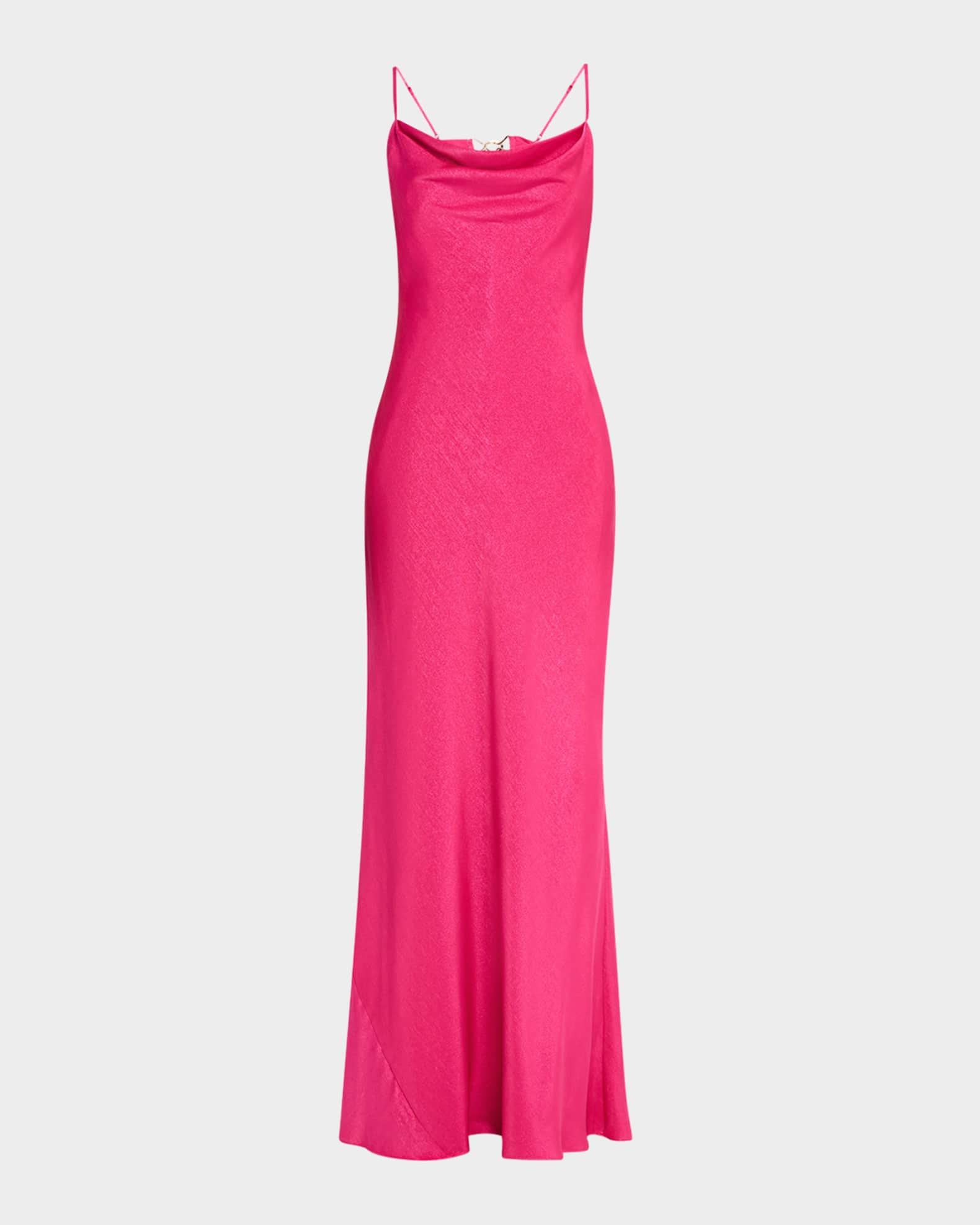 Adeline Foiled Open-Back Gown | Neiman Marcus