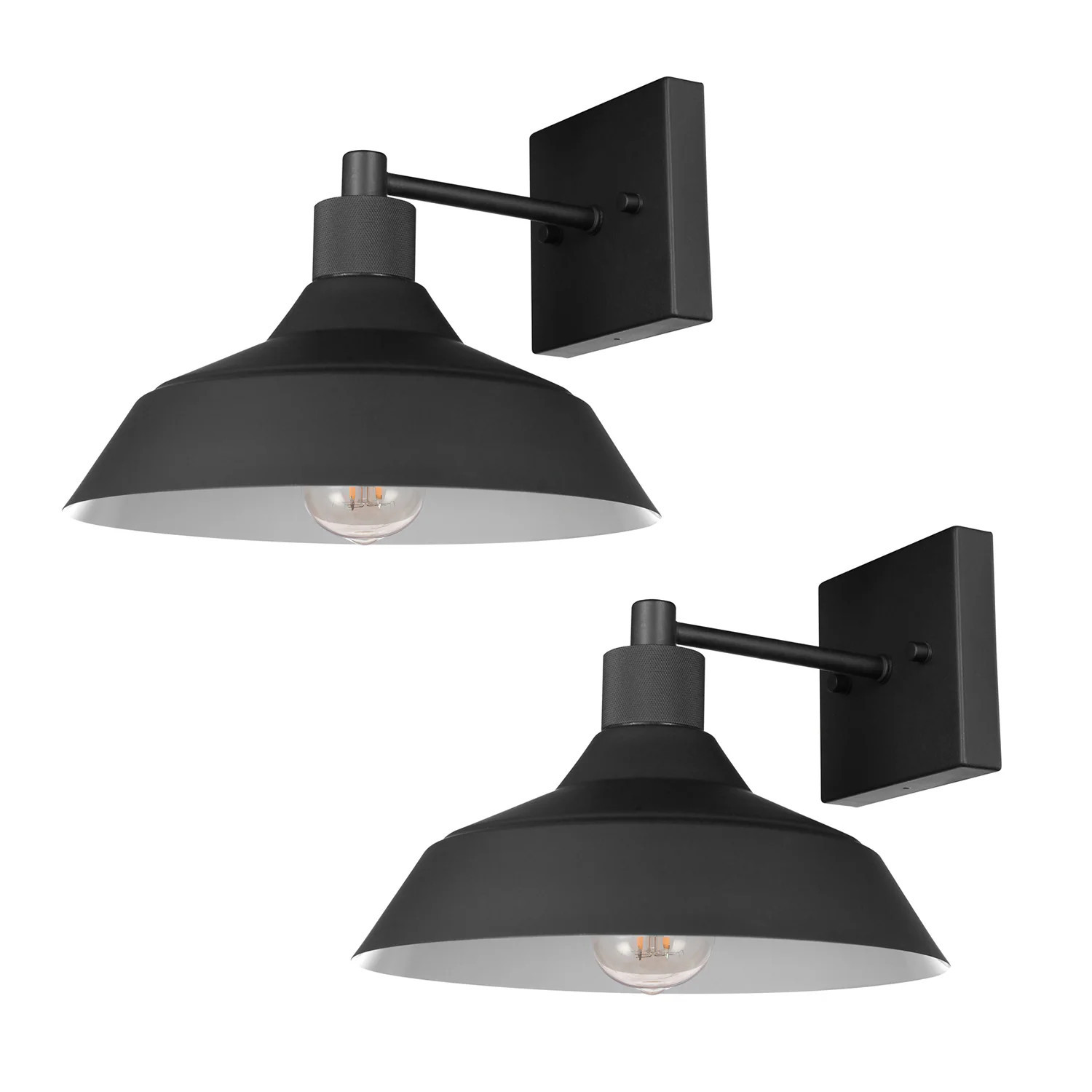 Globe Electric 2-Pack 11.03-in W 1 -Light Matte Black Farmhouse Wall Sconce | 60000096-K | Lowe's