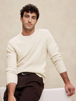 Cotton-Blend Ribbed Sweater | Banana Republic Factory